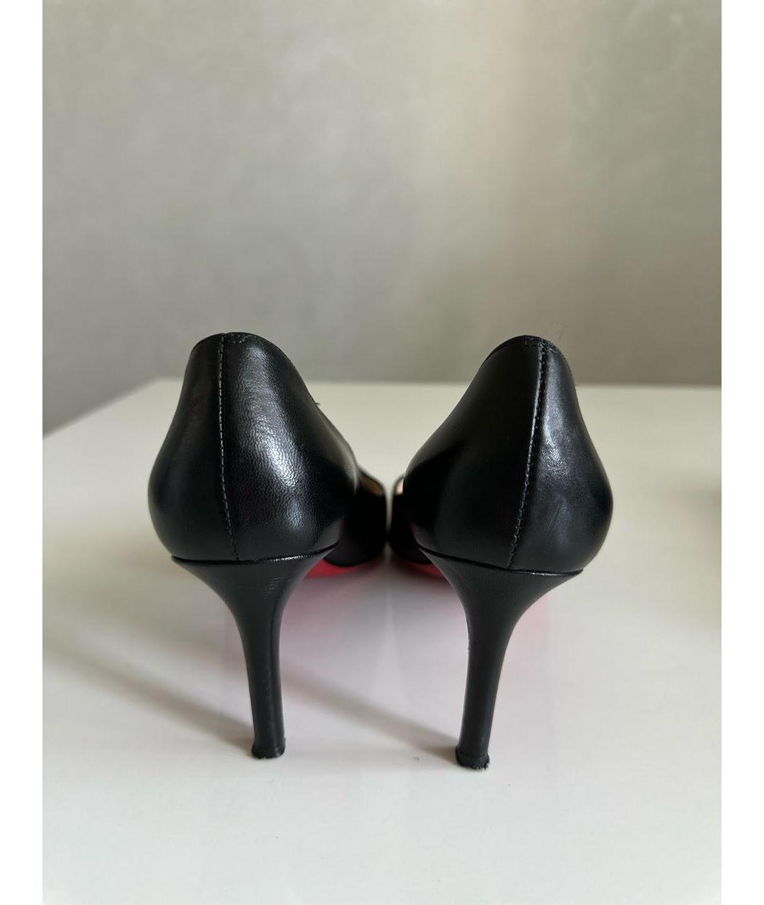CHRISTIAN LOUBOUTIN Черные кожаные туфли, фото 4