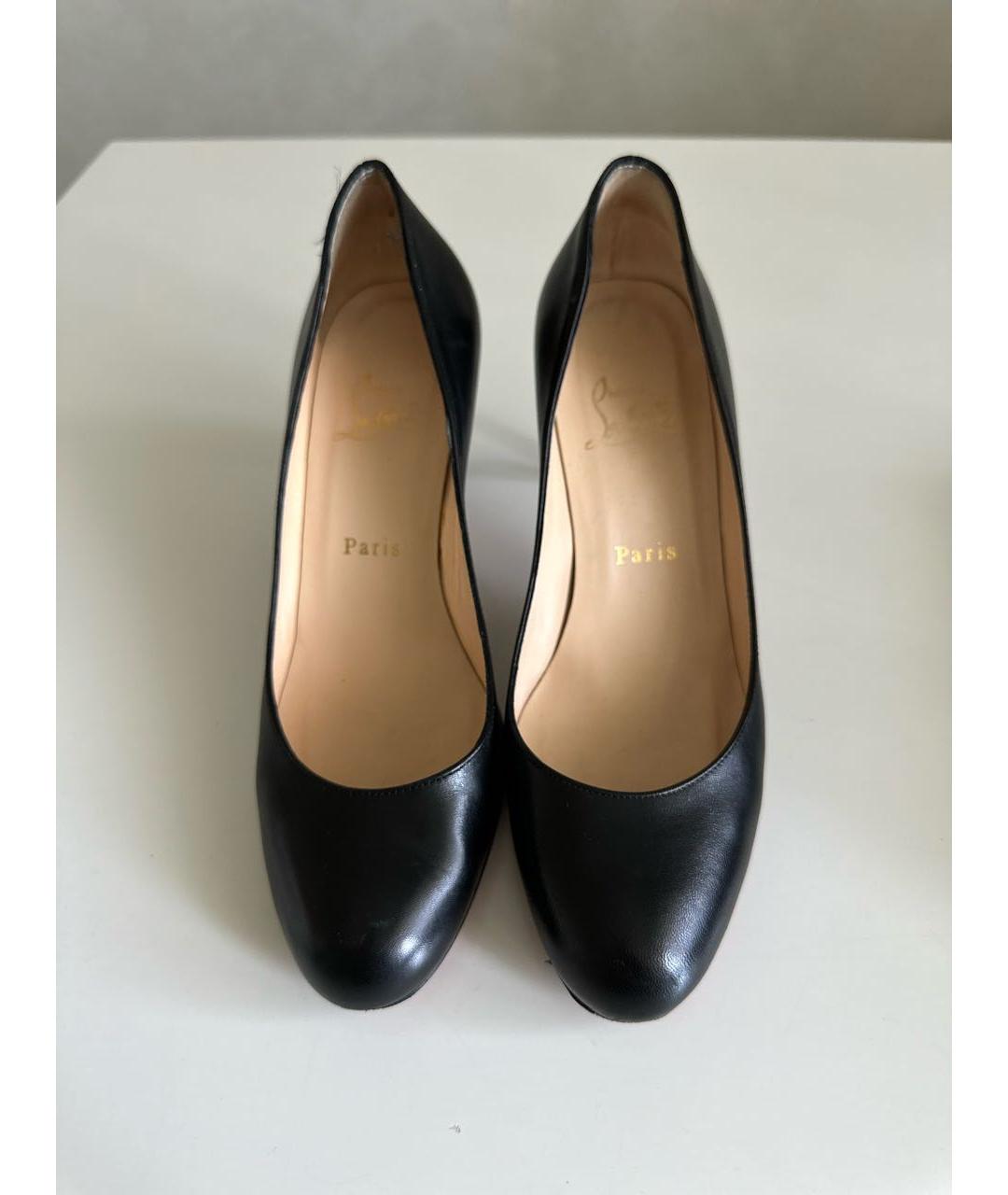 CHRISTIAN LOUBOUTIN Черные кожаные туфли, фото 2