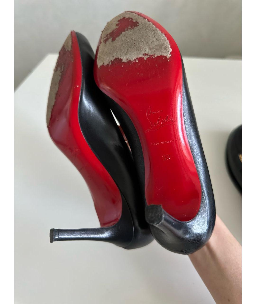 CHRISTIAN LOUBOUTIN Черные кожаные туфли, фото 7