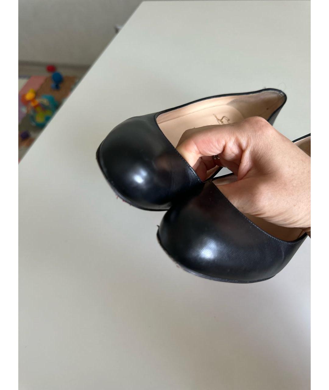 CHRISTIAN LOUBOUTIN Черные кожаные туфли, фото 5