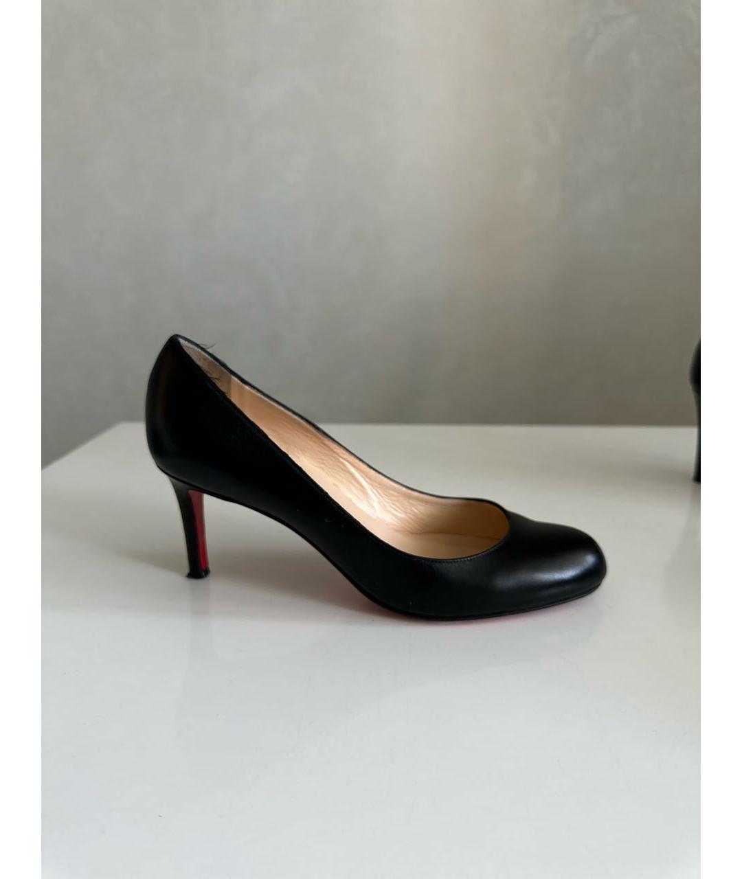 CHRISTIAN LOUBOUTIN Черные кожаные туфли, фото 9