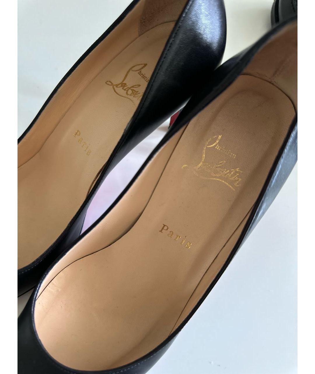 CHRISTIAN LOUBOUTIN Черные кожаные туфли, фото 8