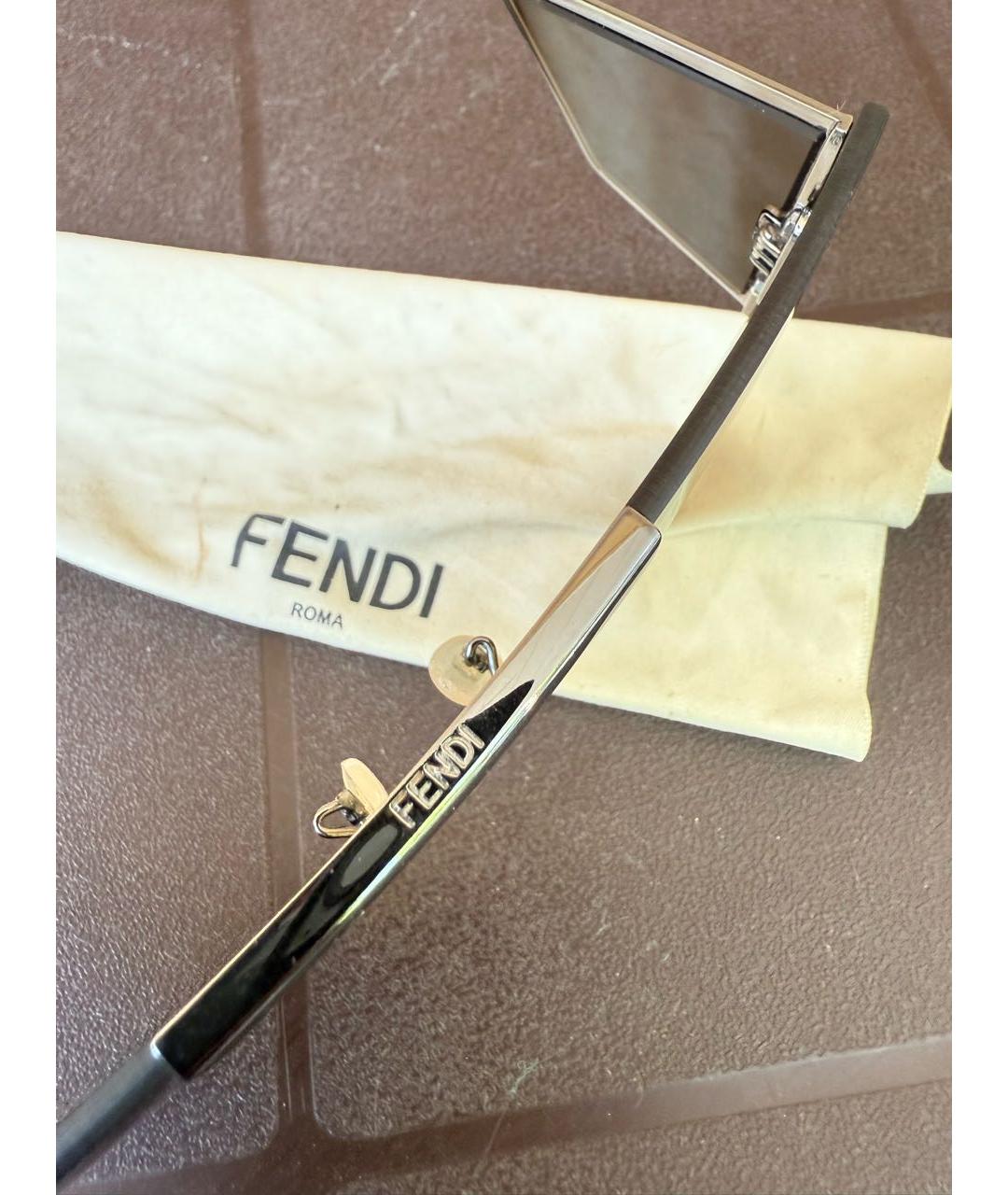 FENDI Коричневые пластиковые солнцезащитные очки, фото 6