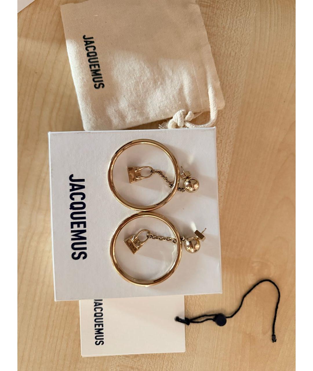 JACQUEMUS Золотые латунные серьги, фото 3