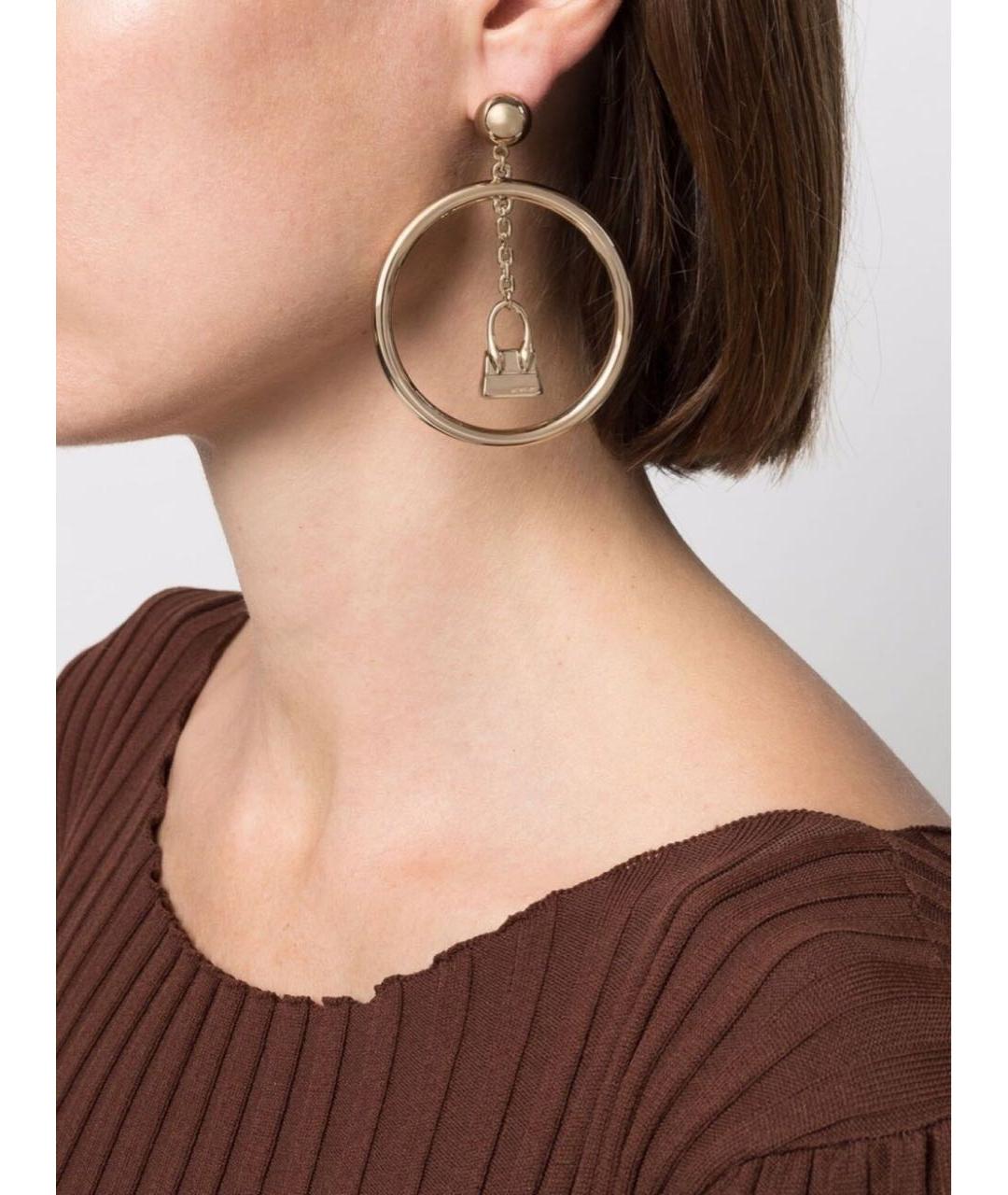 JACQUEMUS Золотые латунные серьги, фото 4