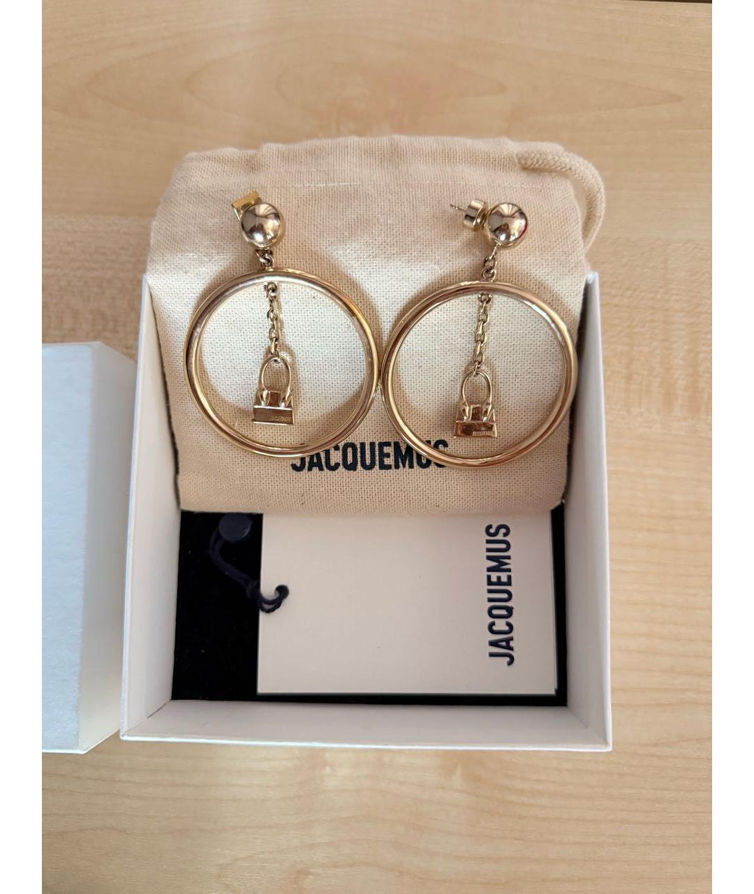 JACQUEMUS Золотые латунные серьги, фото 2
