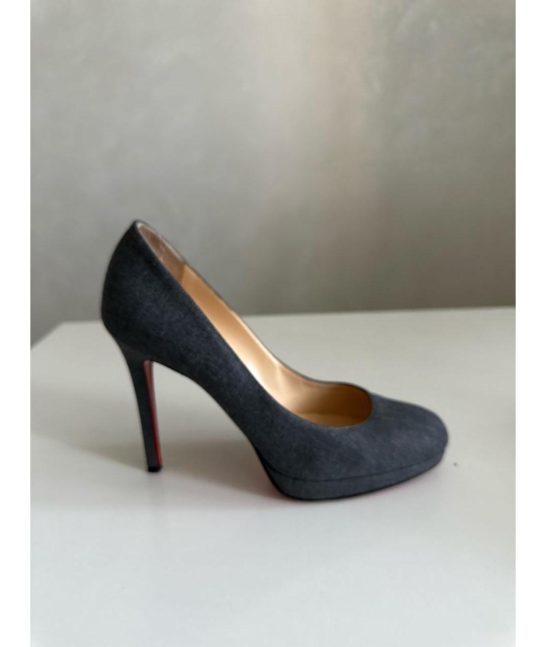 CHRISTIAN LOUBOUTIN Синие текстильные туфли, фото 9