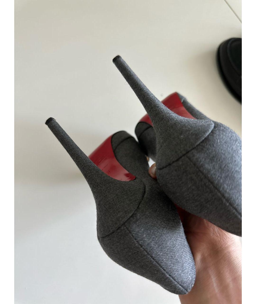 CHRISTIAN LOUBOUTIN Синие текстильные туфли, фото 8
