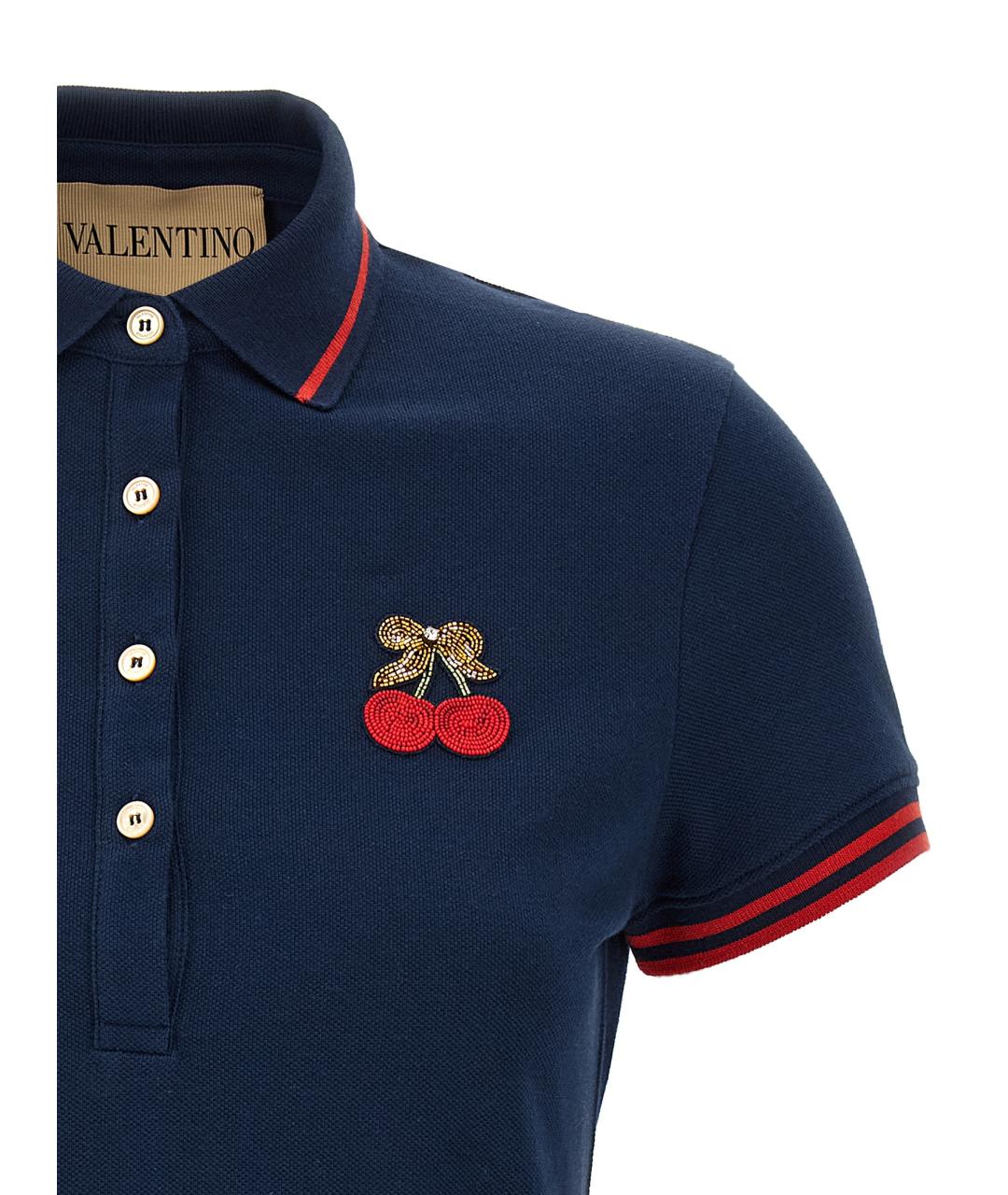 VALENTINO Синяя хлопковая футболка, фото 3