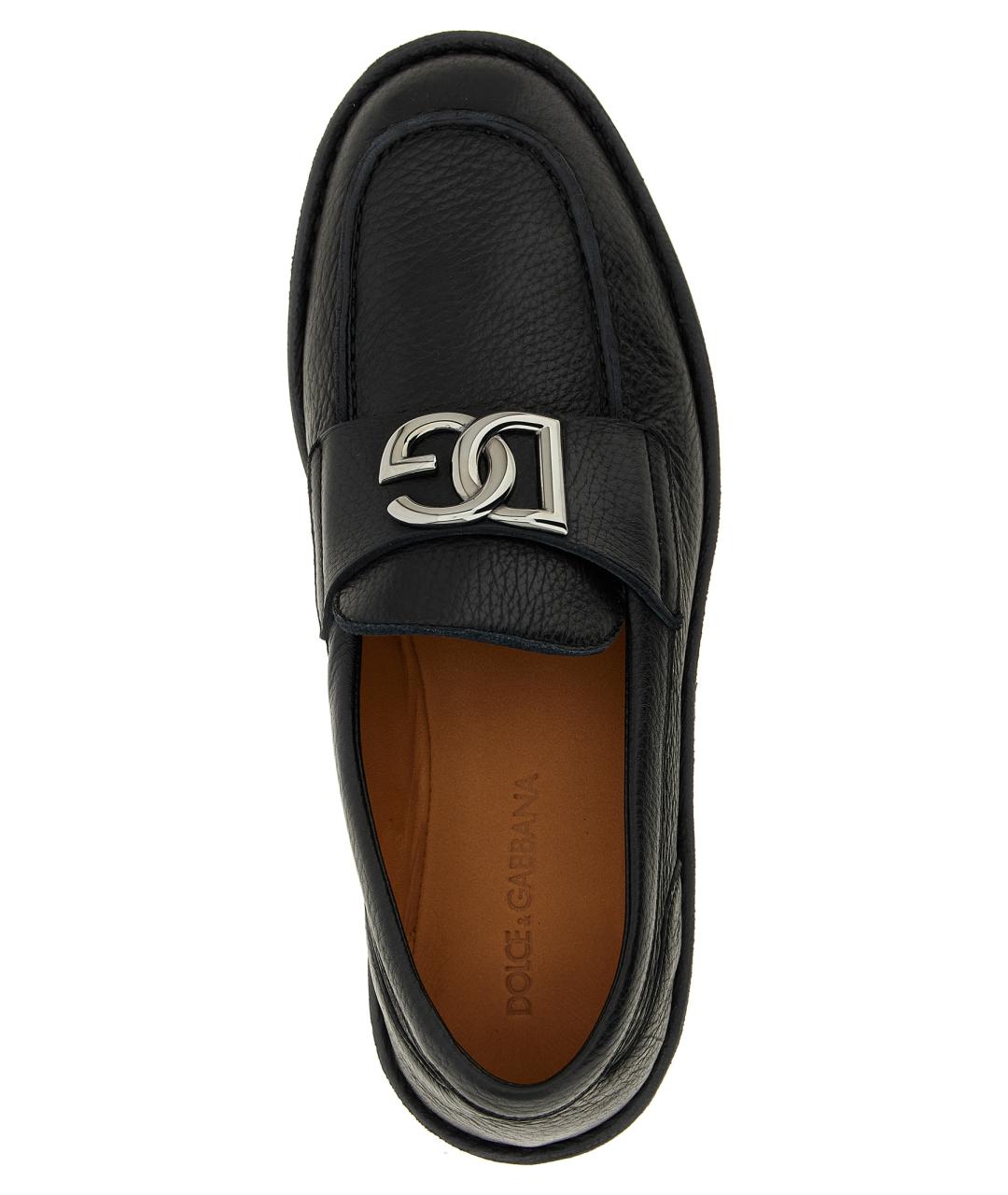 DOLCE&GABBANA Черные кожаные лоферы, фото 4