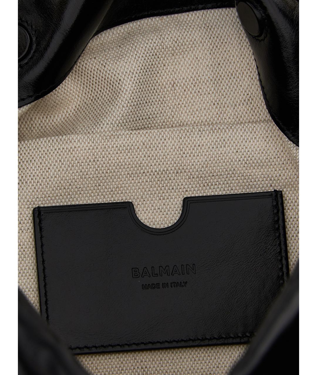 BALMAIN Черная кожаная сумка тоут, фото 4