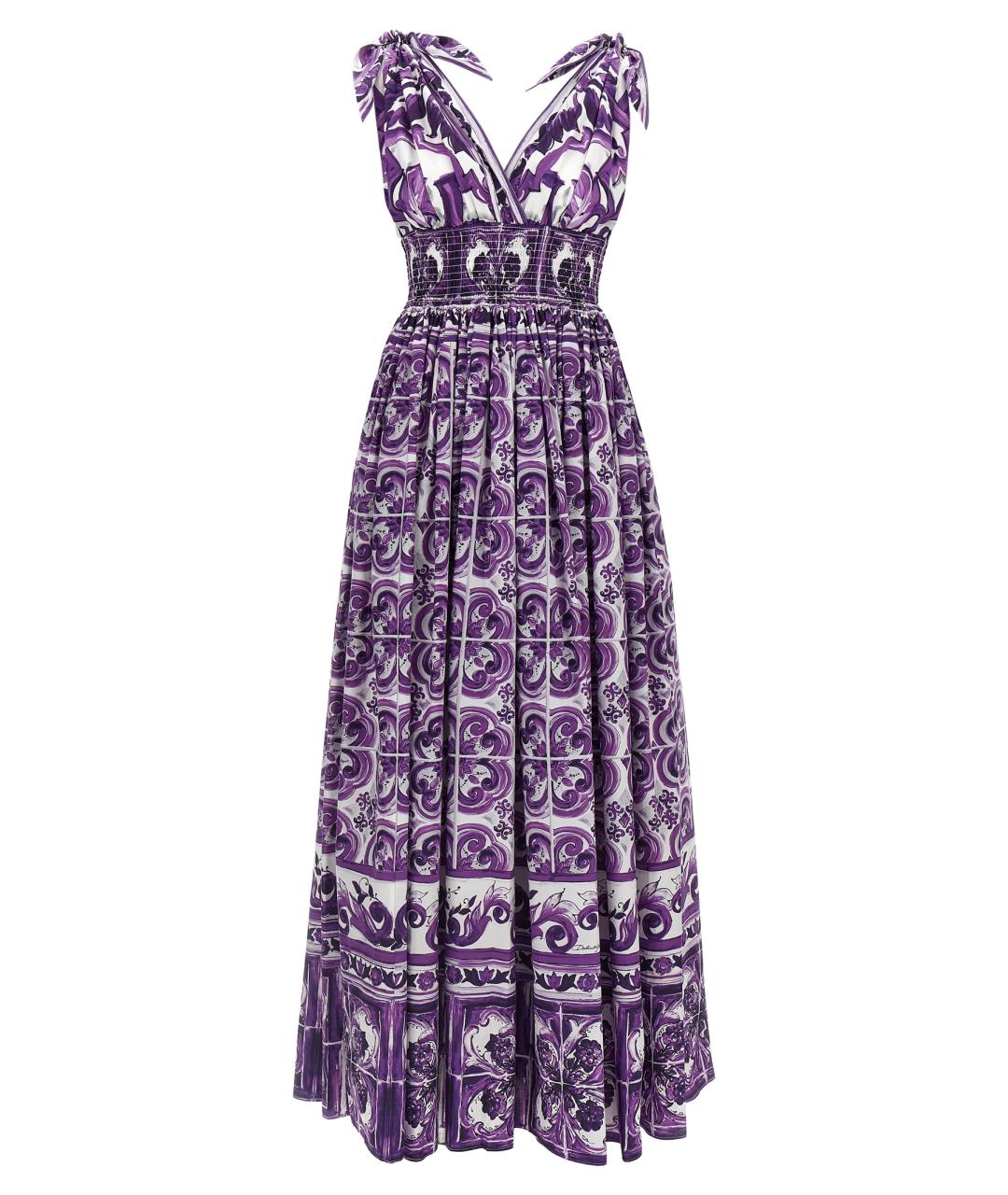 DOLCE&GABBANA Фиолетовое хлопковое повседневное платье, фото 1