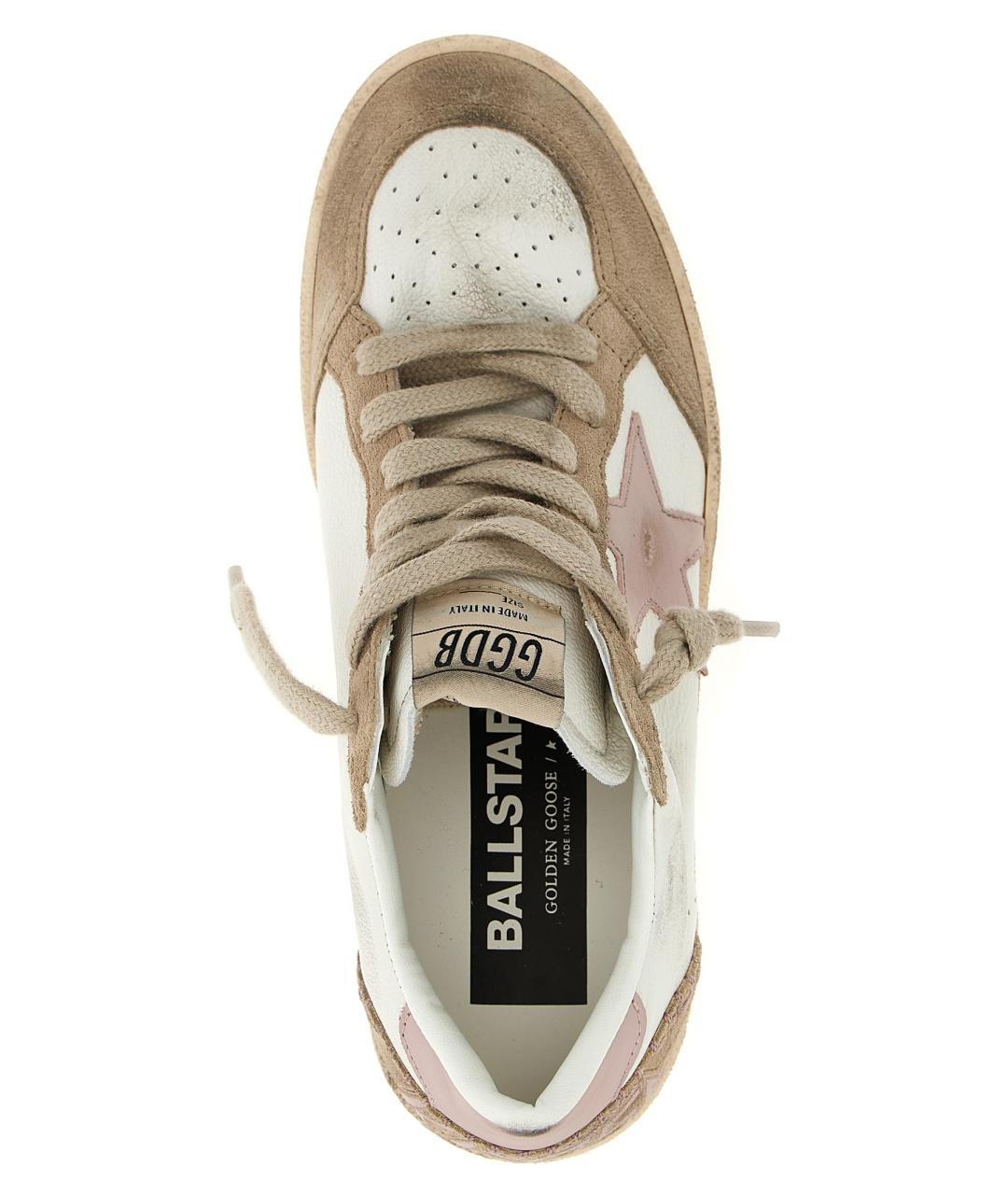 GOLDEN GOOSE DELUXE BRAND Бежевые кожаные кеды, фото 5