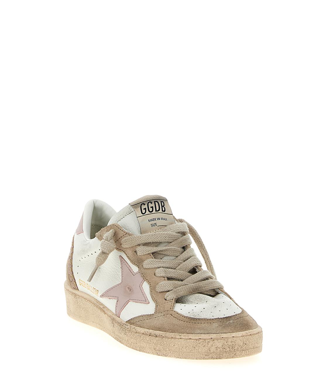 GOLDEN GOOSE DELUXE BRAND Бежевые кожаные кеды, фото 3