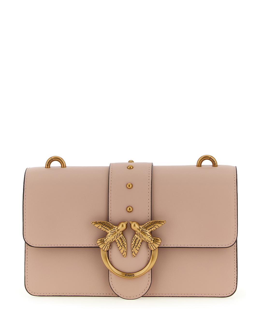 PINKO Розовая кожаная сумка через плечо, фото 1