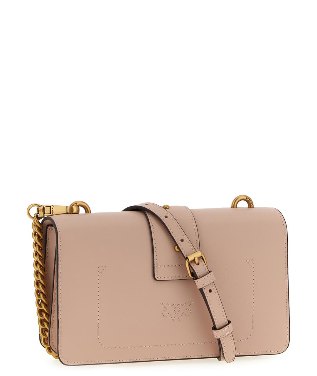 PINKO Розовая кожаная сумка через плечо, фото 2