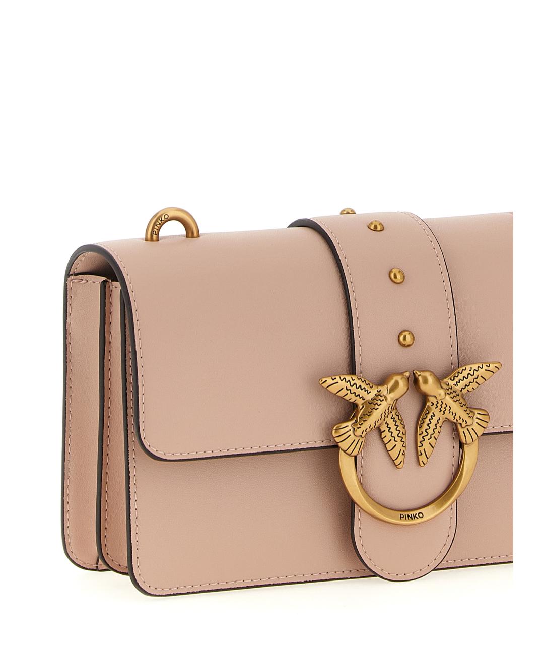 PINKO Розовая кожаная сумка через плечо, фото 3