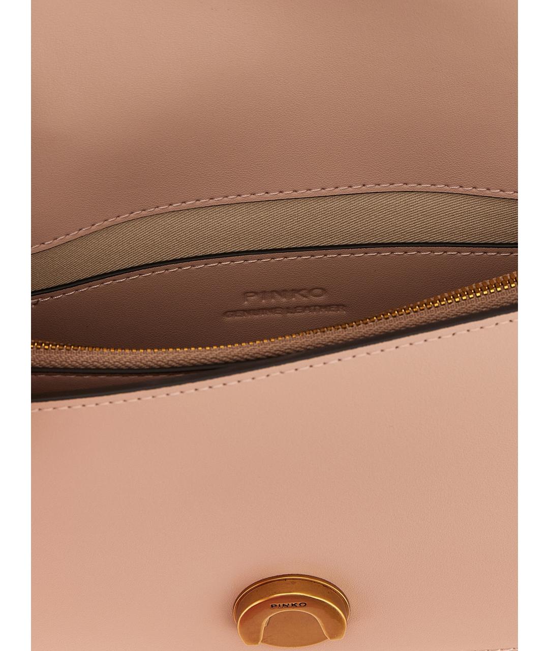 PINKO Розовая кожаная сумка через плечо, фото 4