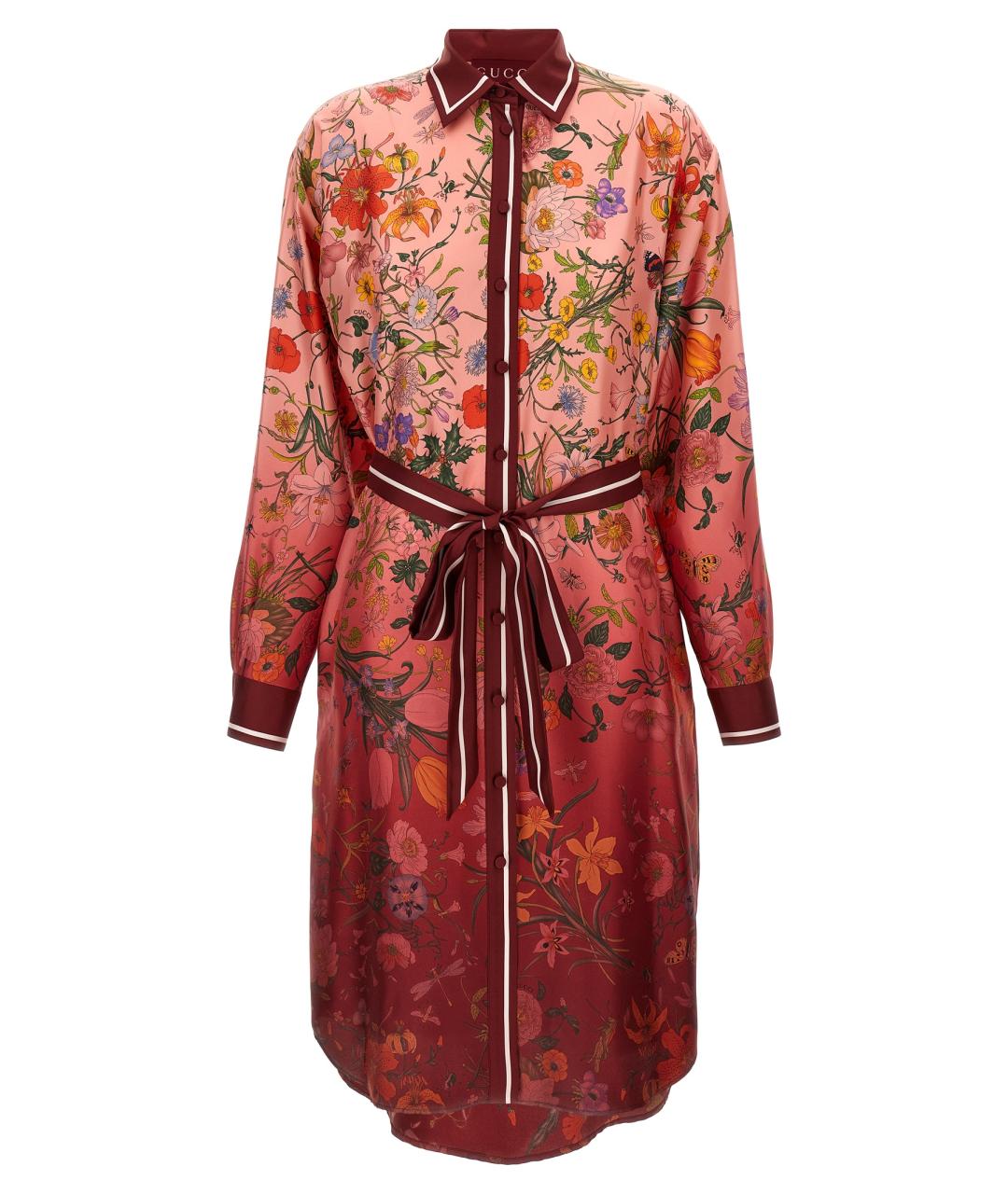 GUCCI Мульти шелковое повседневное платье, фото 1