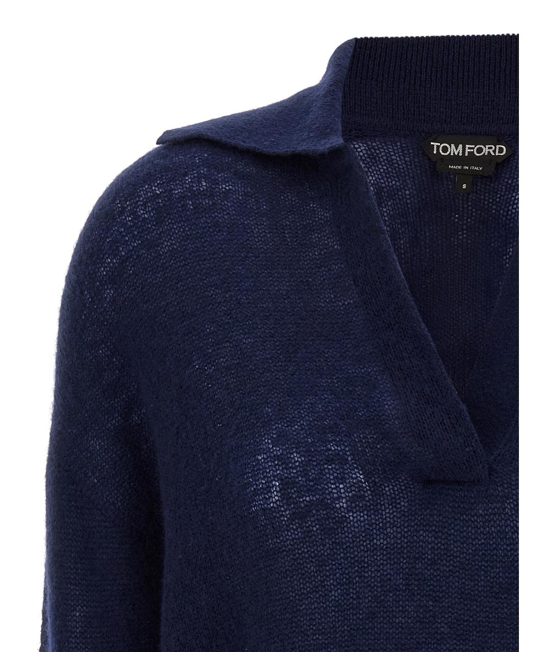 TOM FORD Темно-синий кашемировый джемпер / свитер, фото 3