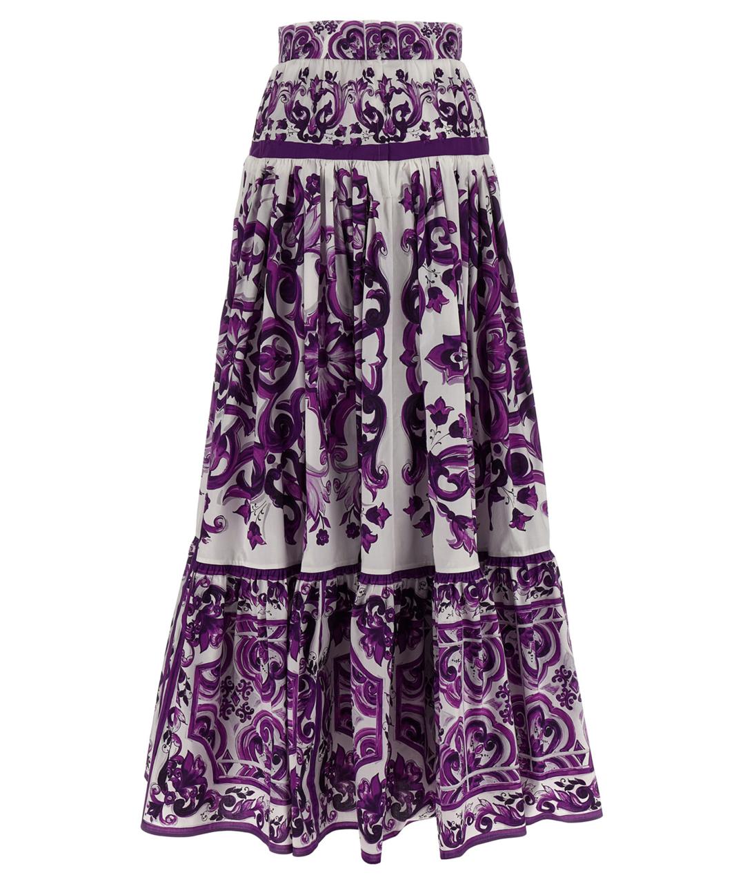DOLCE&GABBANA Фиолетовая хлопковая юбка макси, фото 2