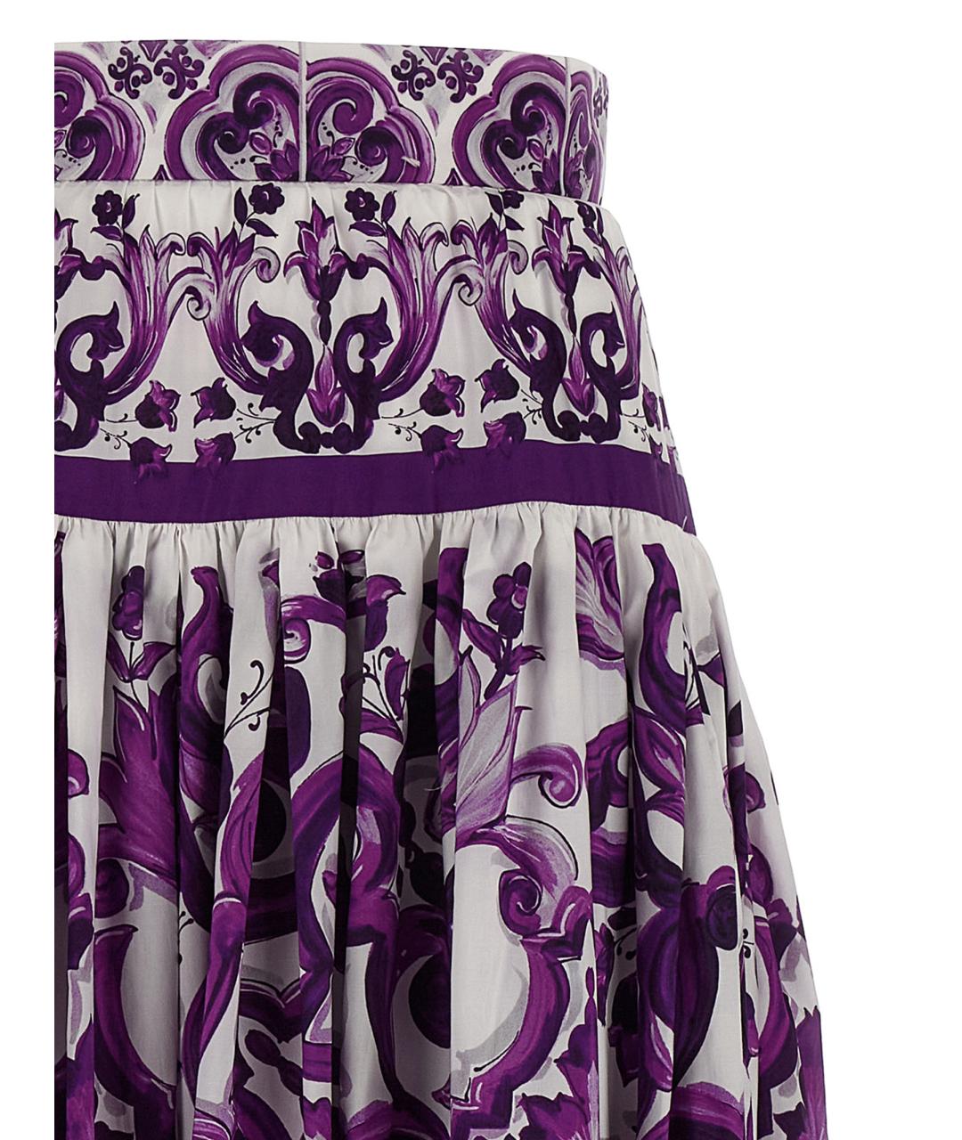 DOLCE&GABBANA Фиолетовая хлопковая юбка макси, фото 3