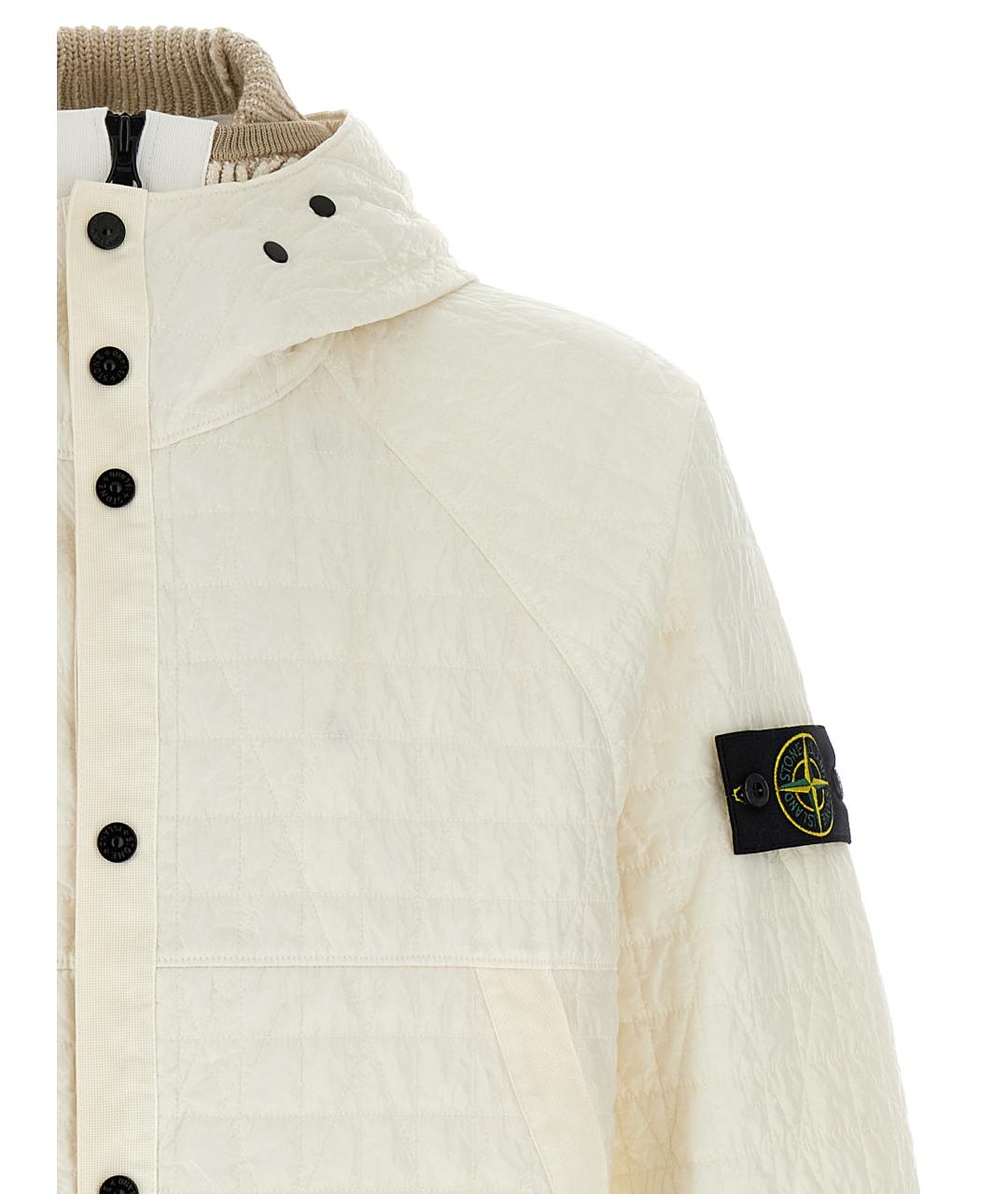 STONE ISLAND Бежевая полиамидовая куртка, фото 3