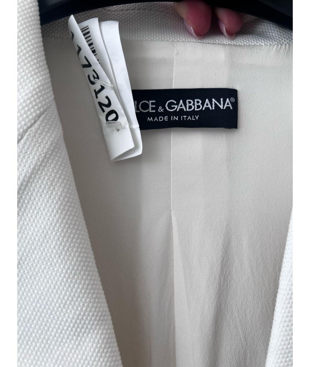 DOLCE&GABBANA Белый хлопковый жакет/пиджак, фото 3