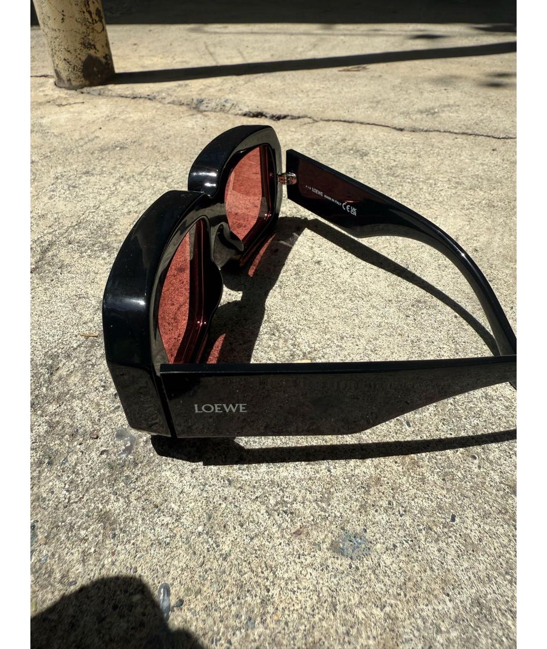 LOEWE Черные пластиковые солнцезащитные очки, фото 8