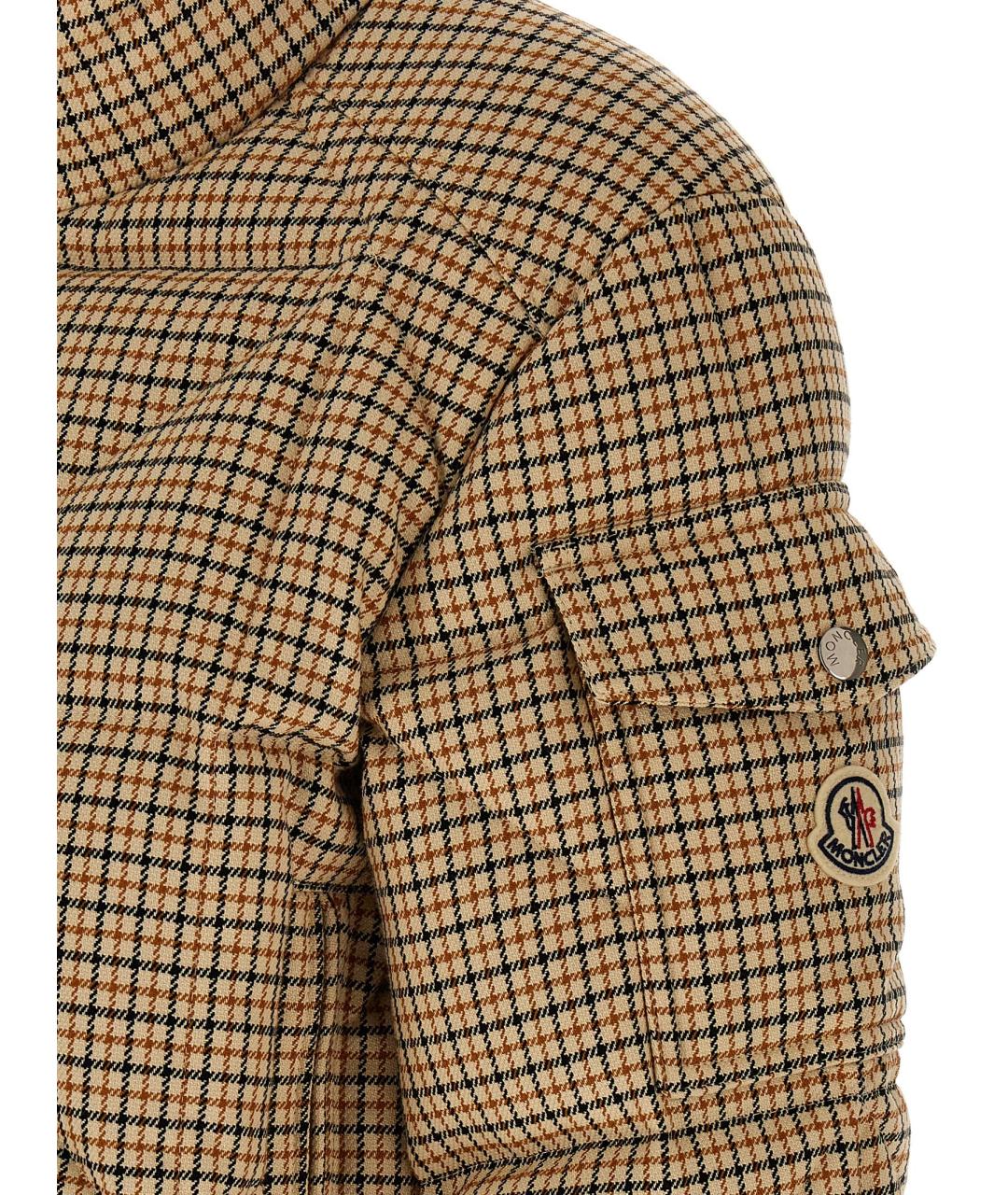 MONCLER Бежевый хлопковый пуховик, фото 4