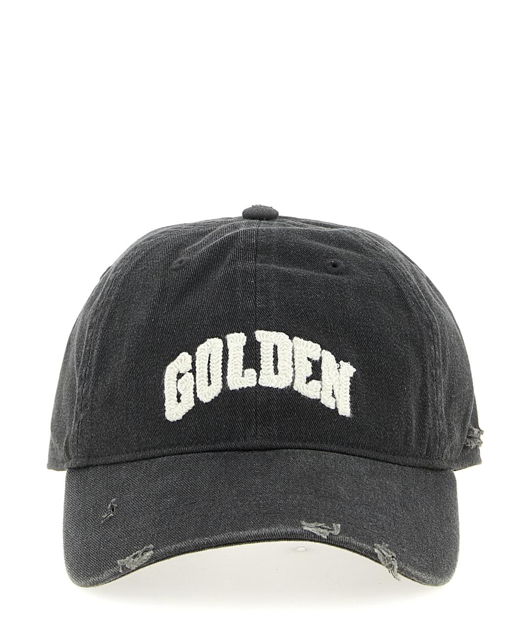 GOLDEN GOOSE DELUXE BRAND Антрацитовая хлопковая кепка, фото 1