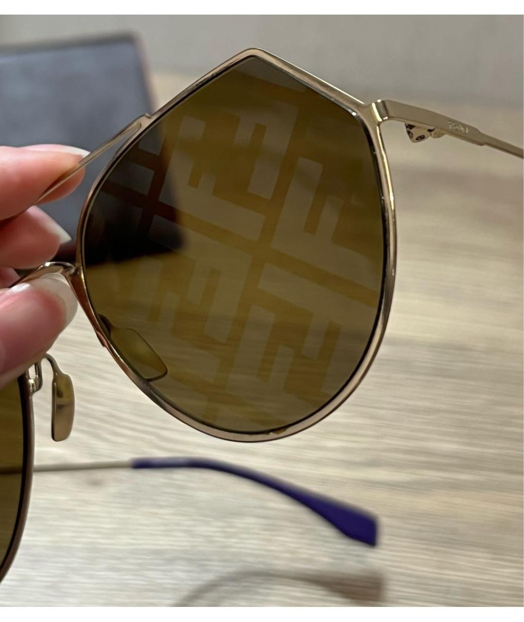 FENDI Металлические солнцезащитные очки, фото 3