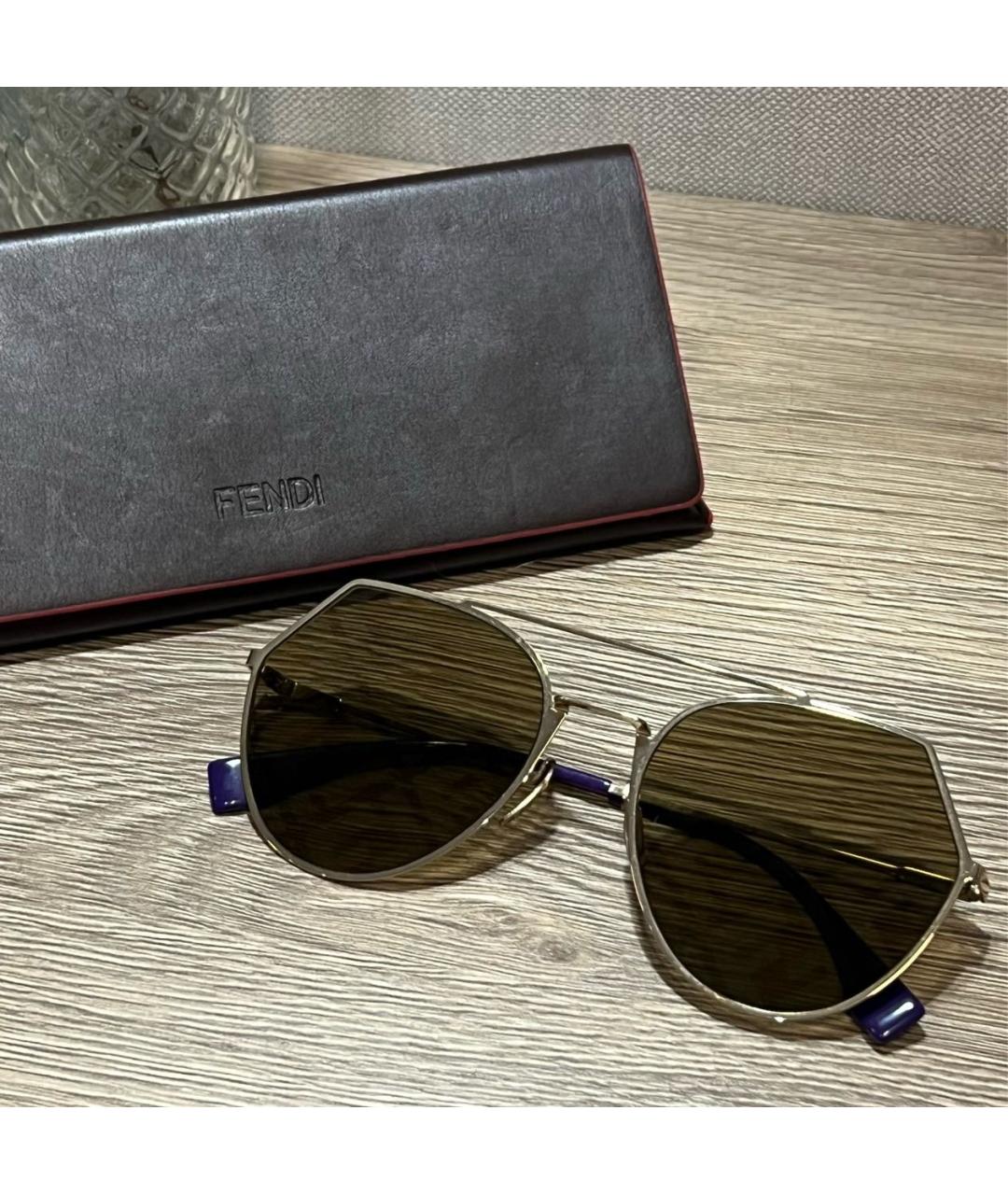 FENDI Металлические солнцезащитные очки, фото 4
