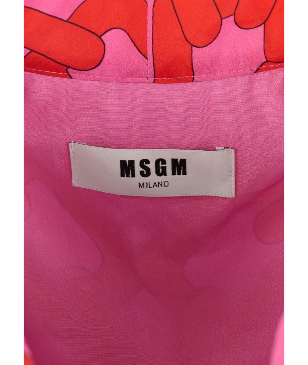 MSGM Розовое полиэстеровое повседневное платье, фото 4