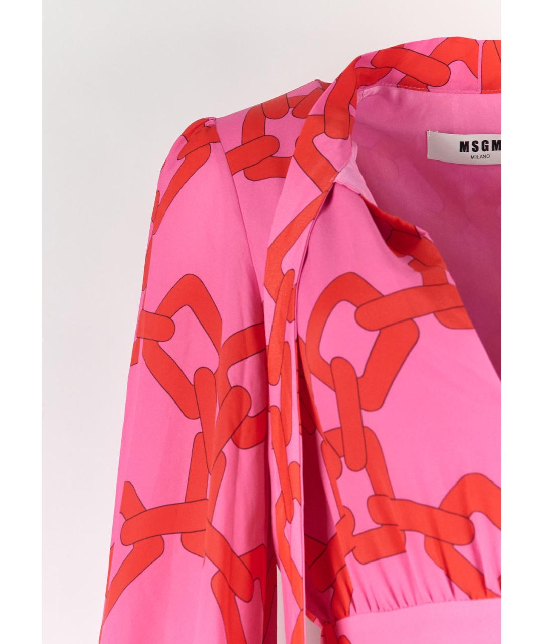 MSGM Розовое полиэстеровое повседневное платье, фото 2