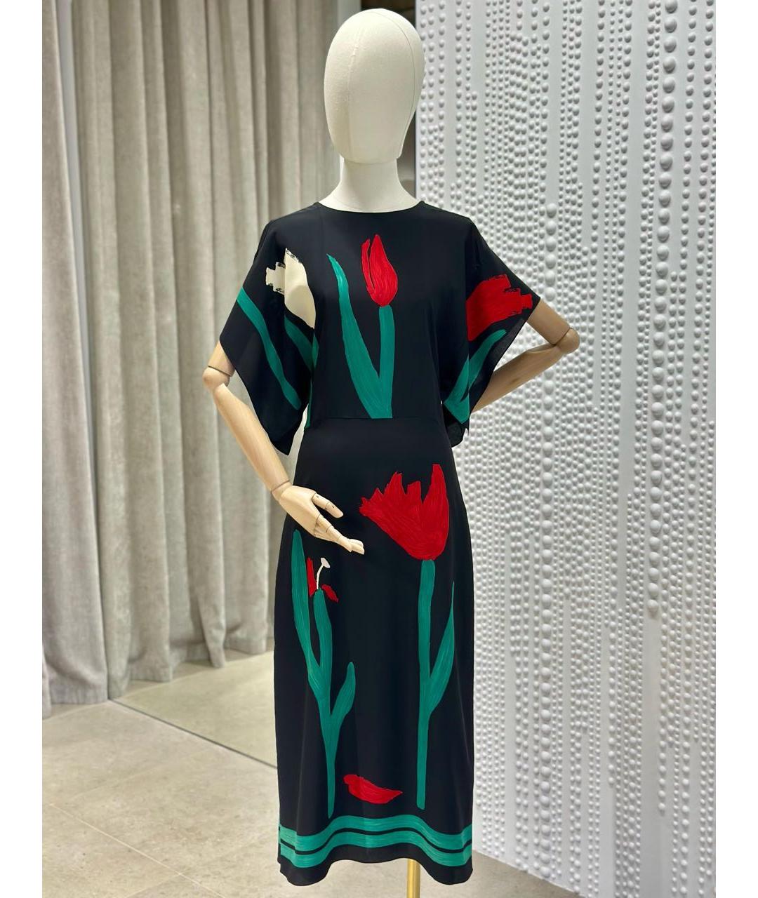 MARNI Черное шелковое повседневное платье, фото 5