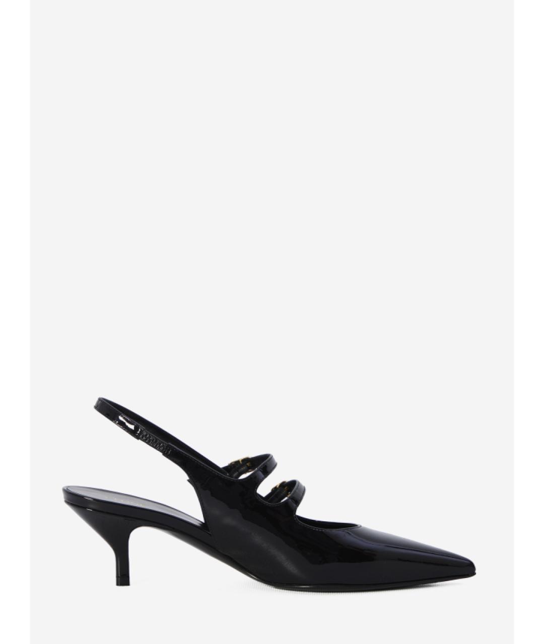 CELINE Черные кожаные лодочки на низком каблуке, фото 3