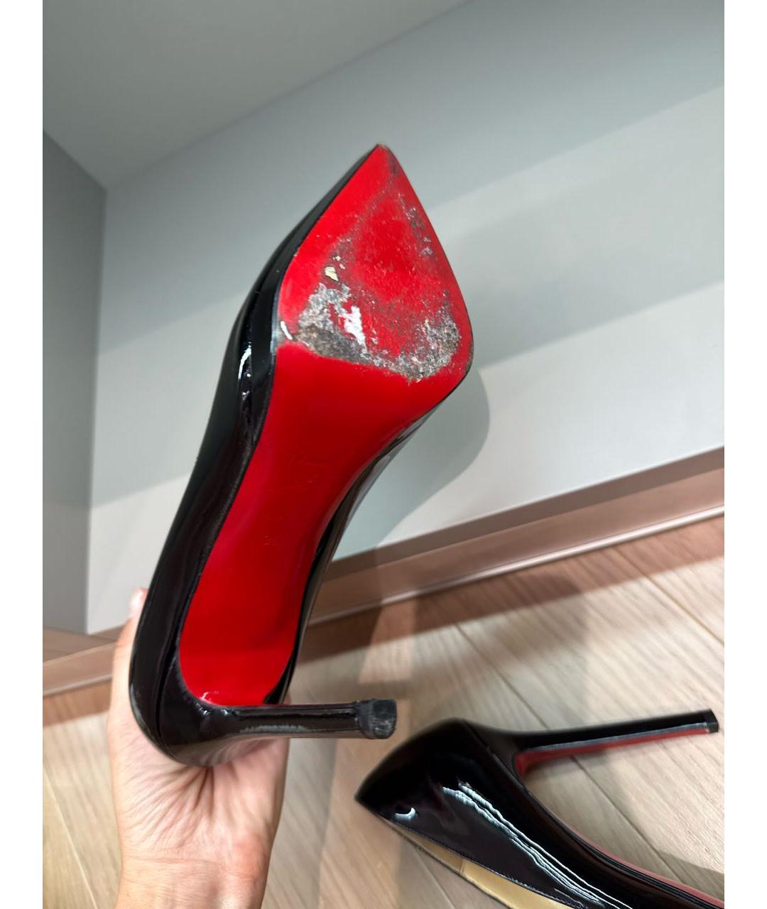 CHRISTIAN LOUBOUTIN Черные туфли из лакированной кожи, фото 5