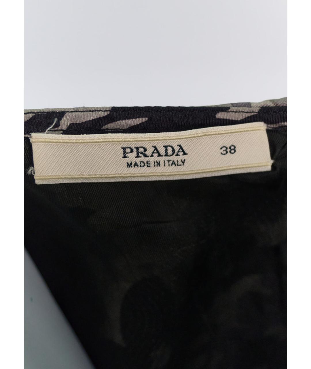 PRADA Серое шелковое повседневное платье, фото 5