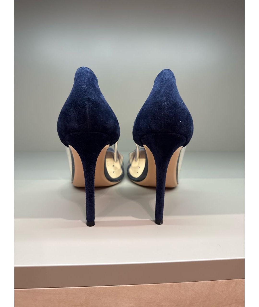 GIANVITO ROSSI Темно-синие замшевые туфли, фото 4