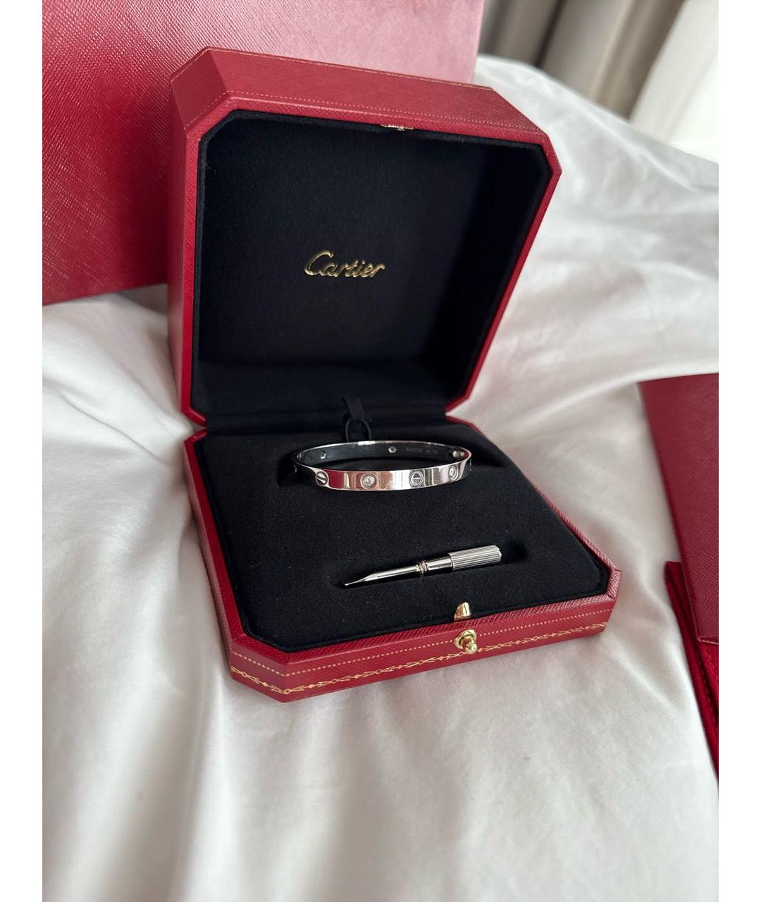 CARTIER Серебрянный браслет из белого золота, фото 2