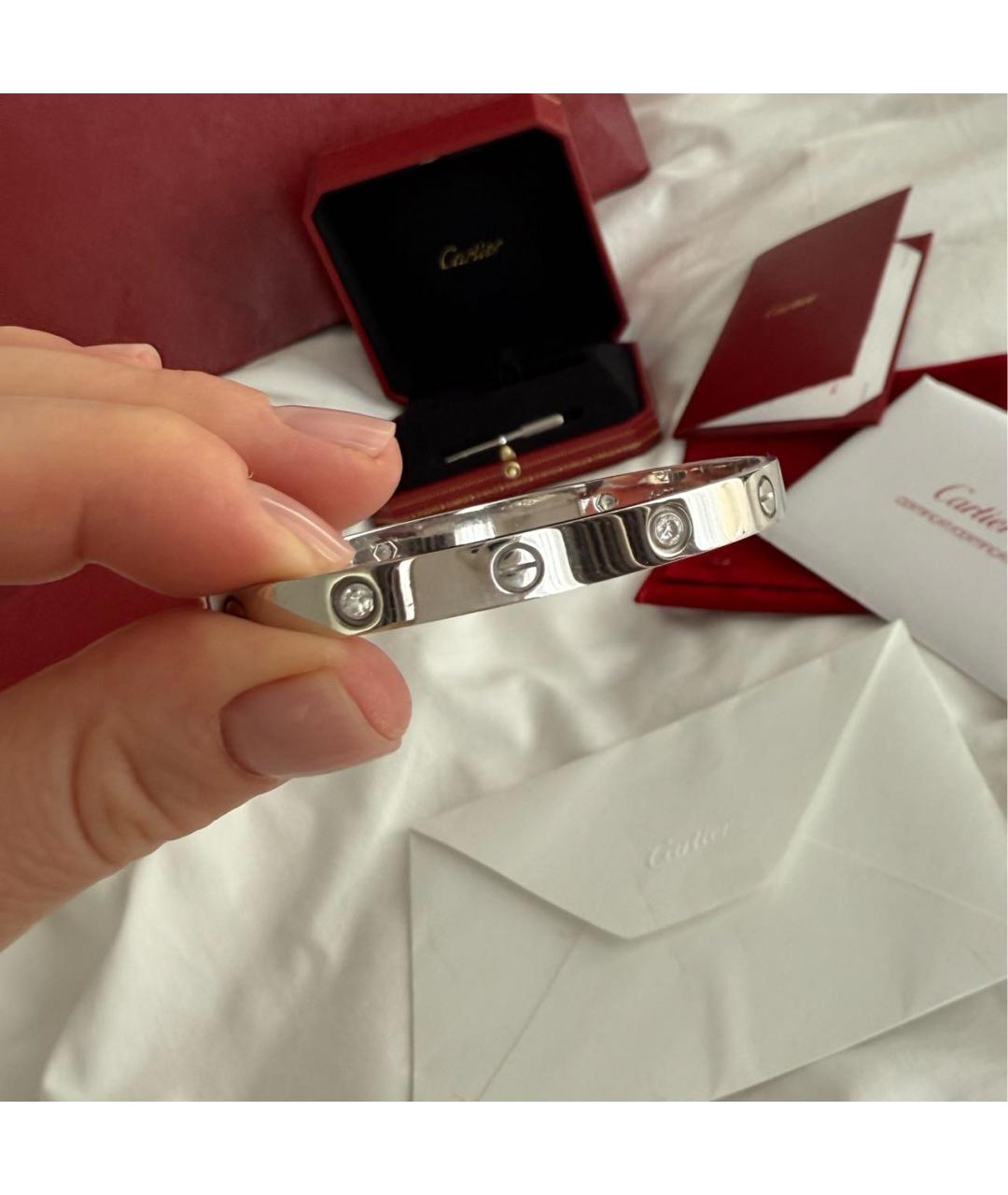 CARTIER Серебрянный браслет из белого золота, фото 5