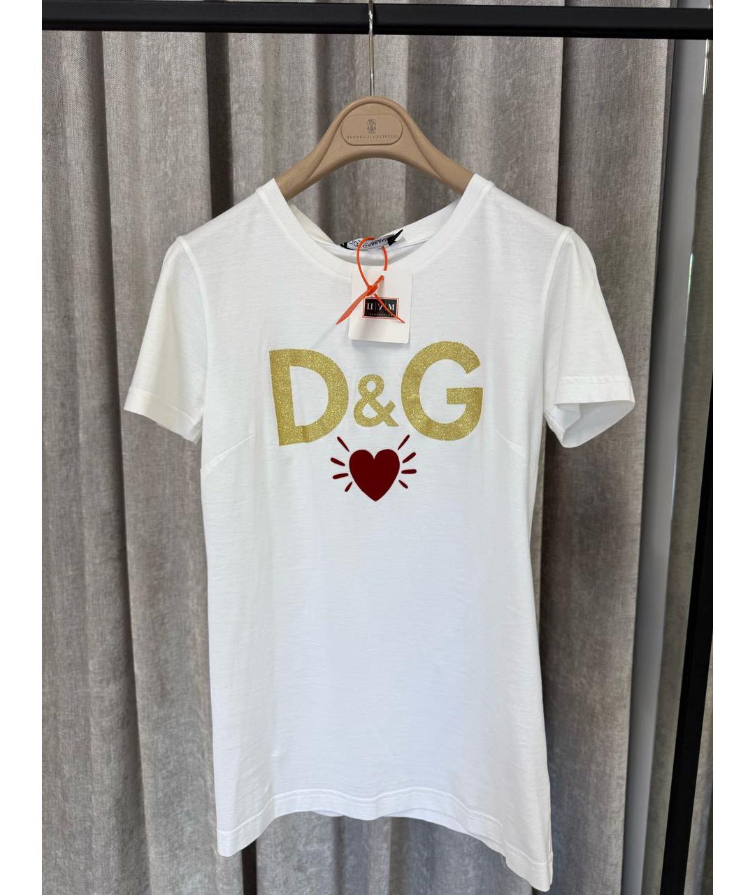 DOLCE&GABBANA Белая хлопковая футболка, фото 2