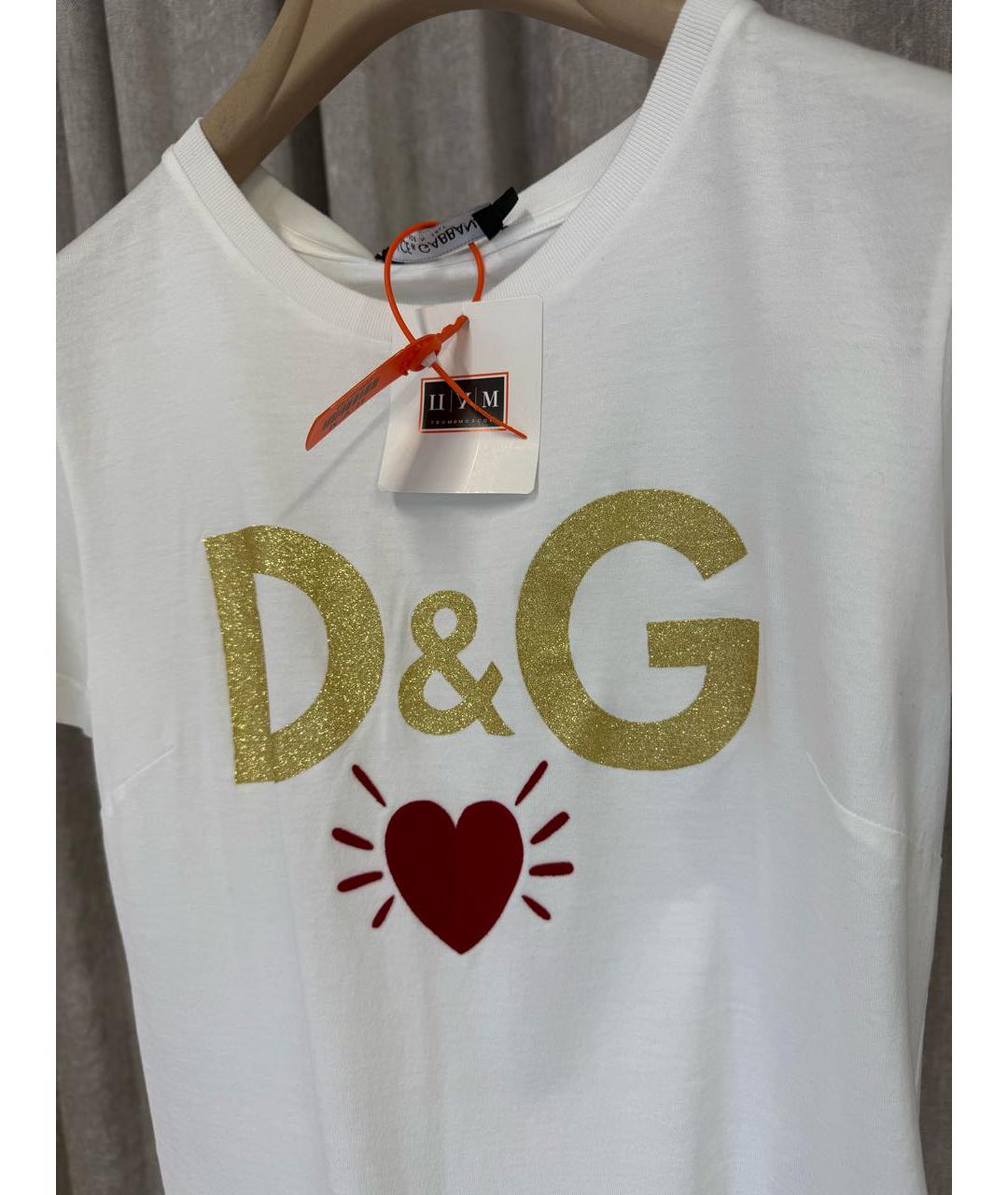 DOLCE&GABBANA Белая хлопковая футболка, фото 3