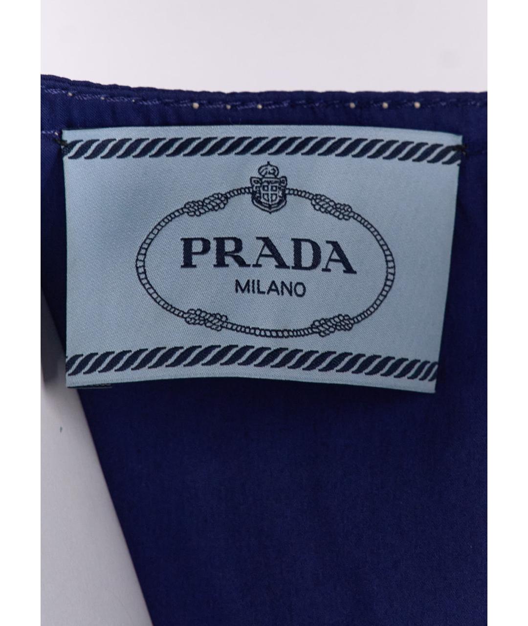 PRADA Синее хлопковое повседневное платье, фото 4