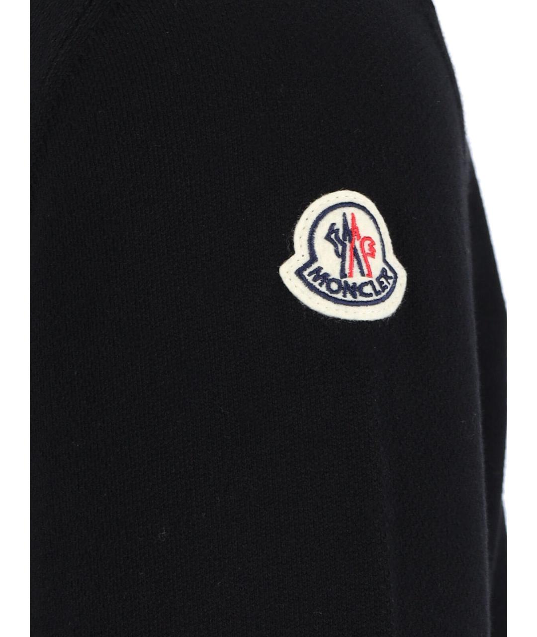 MONCLER Черный хлопковый джемпер / свитер, фото 5