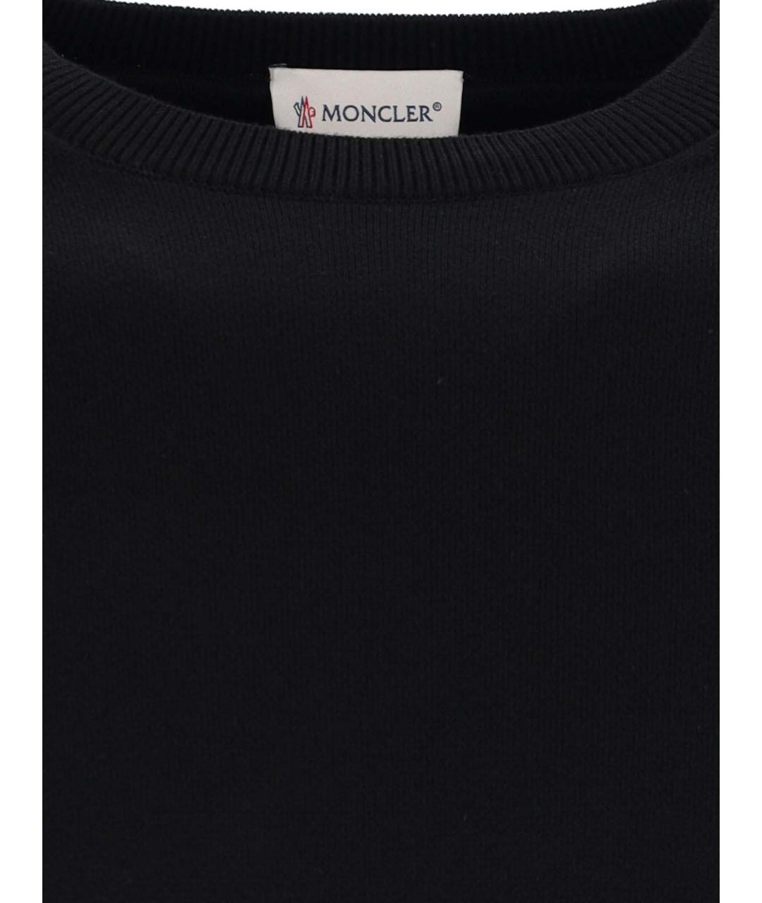 MONCLER Черный хлопковый джемпер / свитер, фото 3