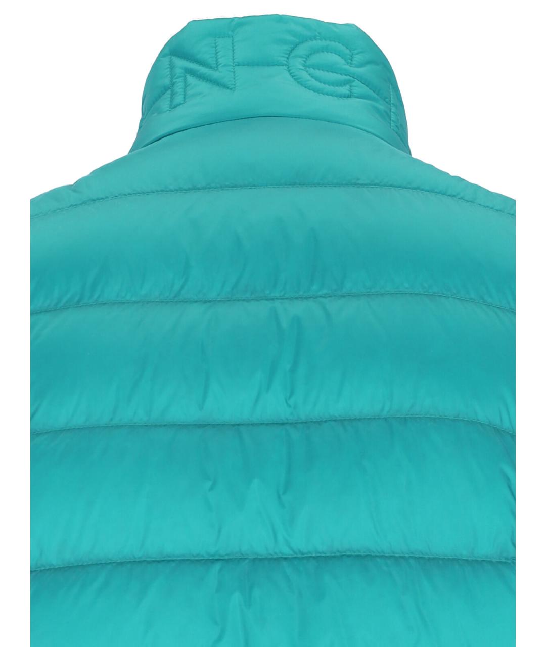 MONCLER Бирюзовый полиамидовый жилет, фото 4