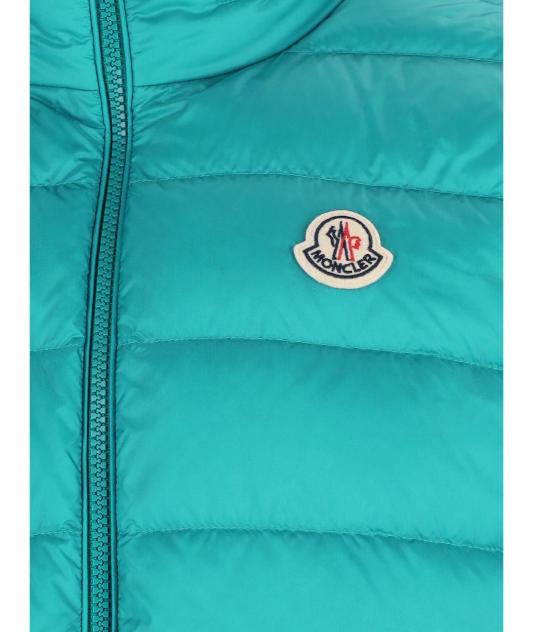 MONCLER Бирюзовый полиамидовый жилет, фото 3