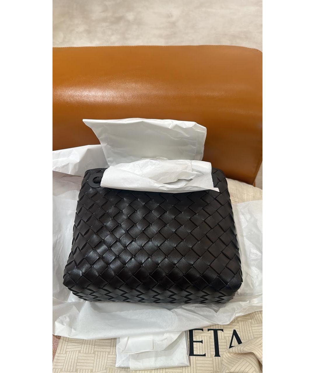 BOTTEGA VENETA Черная кожаная сумка через плечо, фото 3